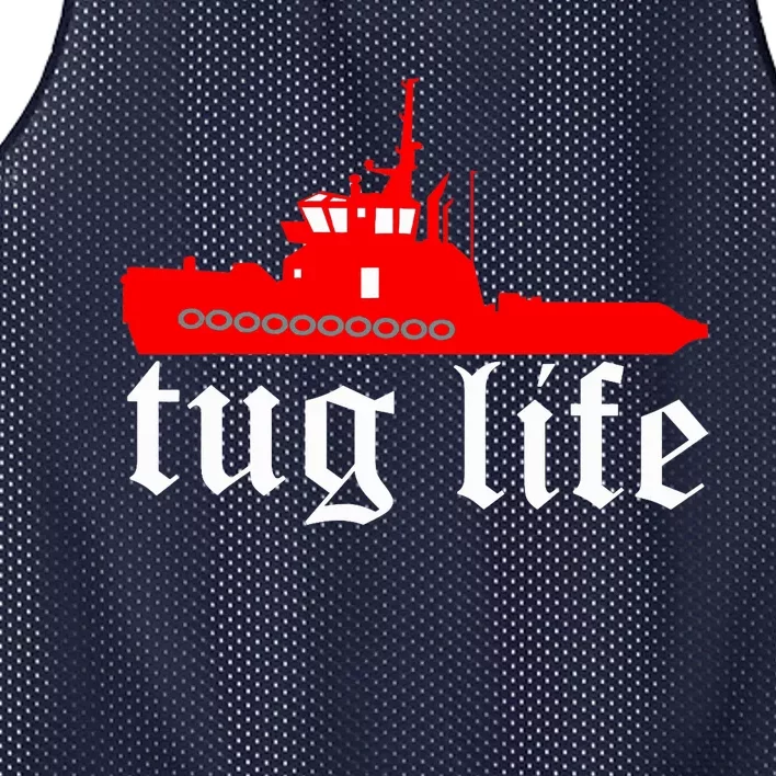 TUG LIFE funny tugboat Mesh Reversible Basketball Jersey Tank