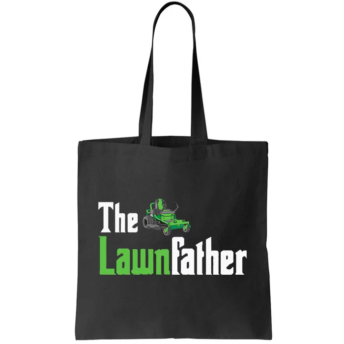 The Lawnfather Funny Lawn Mowing Tote Bag