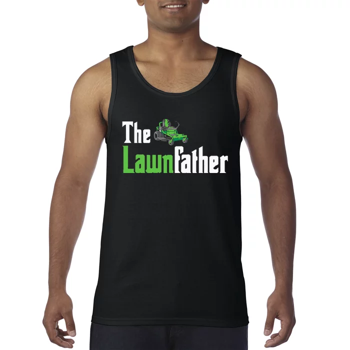 The Lawnfather Funny Lawn Mowing Tank Top