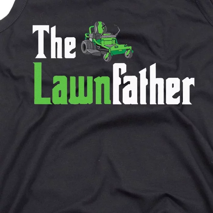 The Lawnfather Funny Lawn Mowing Tank Top