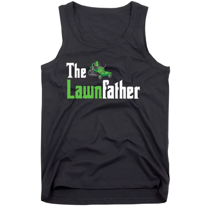 The Lawnfather Funny Lawn Mowing Tank Top