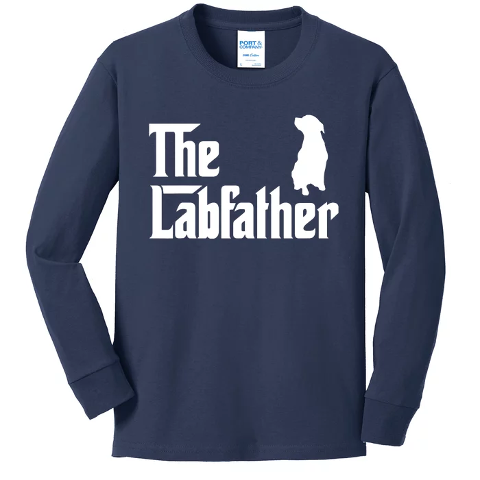 The Lab Father Funny Labrador Dad Gift Kids Long Sleeve Shirt