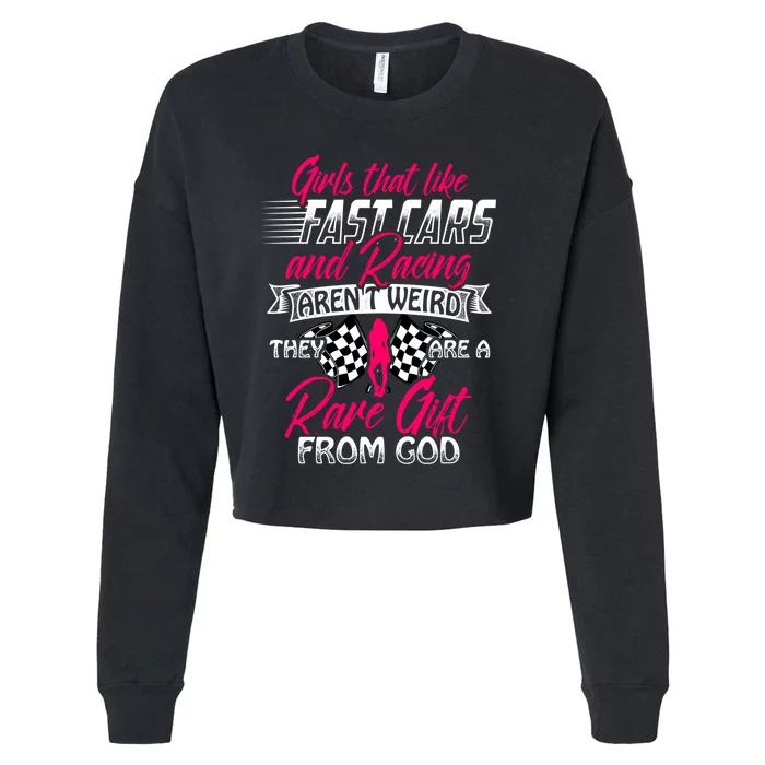 That Like Fast Cars Are Rare Fun Quote For Racing Fans Great Gift Cropped Pullover Crew