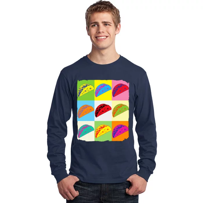 Taco Lover Funny Taco Art Mexican Food Lover Taco Tall Long Sleeve T-Shirt