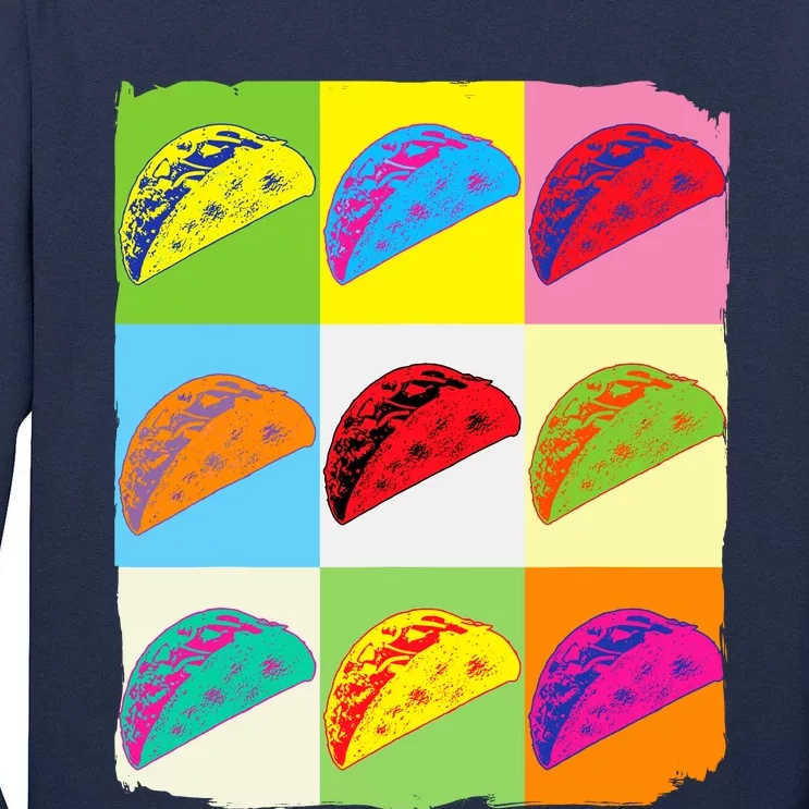 Taco Lover Funny Taco Art Mexican Food Lover Taco Tall Long Sleeve T-Shirt