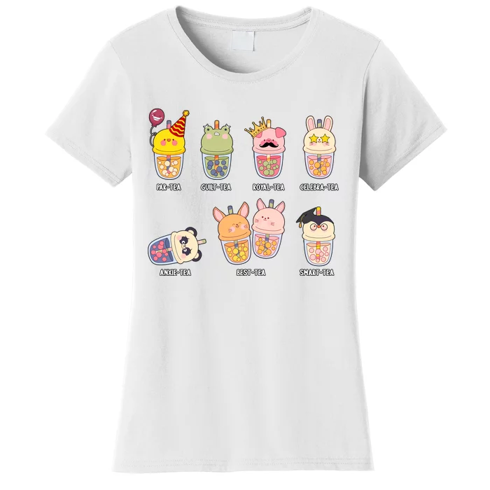 Tea Life Funny Cute Milk Tea Cup Milk Tea Lover Humorous Puns Women's T-Shirt