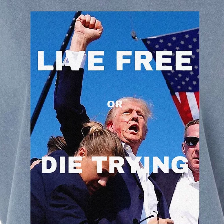 Trump Live Free Or Die Trying Garment-Dyed Women's Muscle Tee