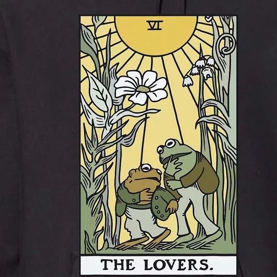 The Lovers Frog Toad Tarot Card Cottagecore Frog Lover Premium Hoodie