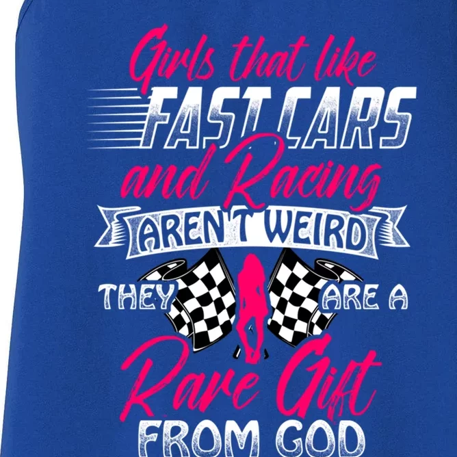 That Like Fast Cars Are Rare Fun Quote For Racing Fans Gift Women's Racerback Tank