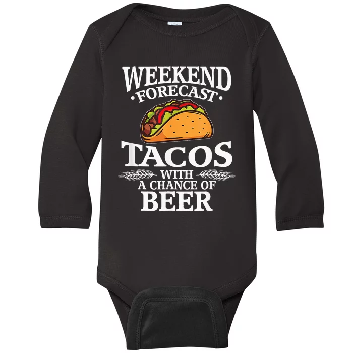 Taco Lovers Funny Cinco De Mayo Mexican Food Beer Cerveza Baby Long Sleeve Bodysuit