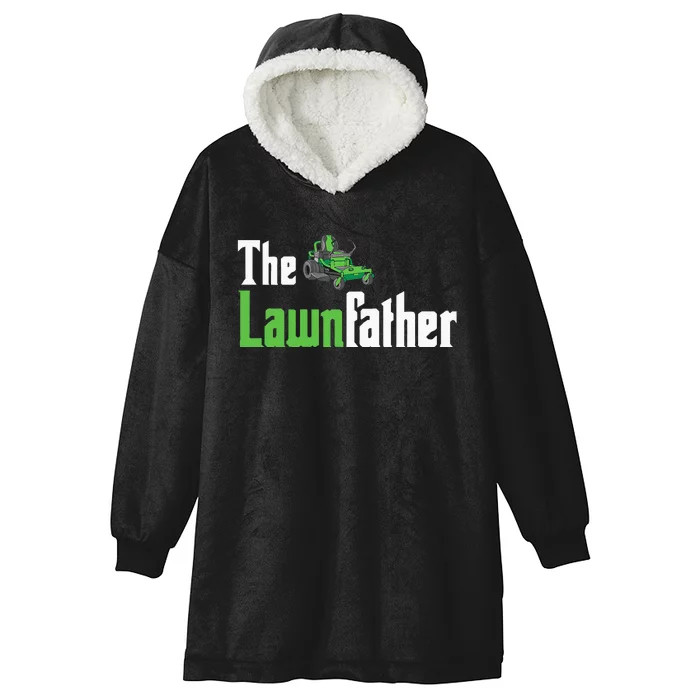 The Lawnfather Funny Lawn Mowing Hooded Wearable Blanket