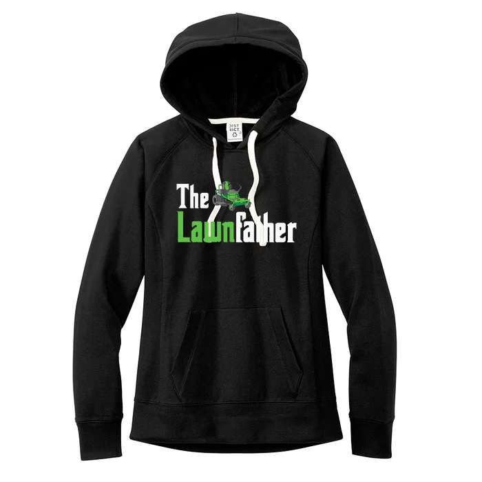 The Lawnfather Funny Lawn Mowing Women's Fleece Hoodie