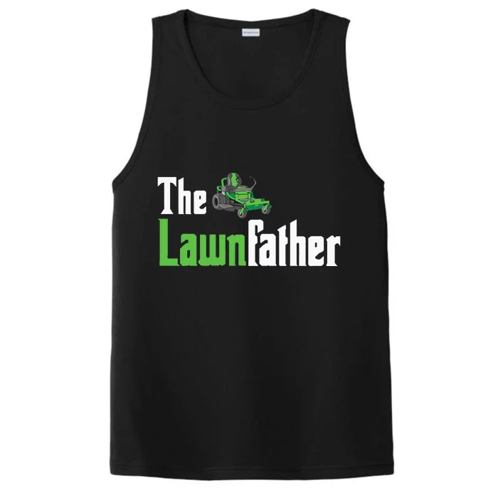 The Lawnfather Funny Lawn Mowing Performance Tank