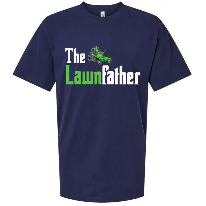 The Lawnfather Funny Lawn Mowing Sueded Cloud Jersey T-Shirt