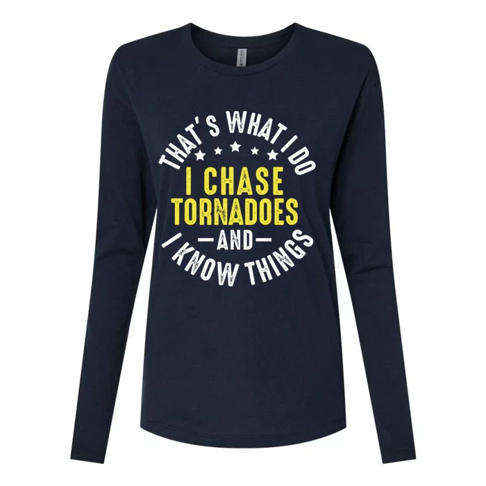 Tornadoes Lover Funny Tornado Chaser Storm Chasing Womens Cotton Relaxed Long Sleeve T-Shirt