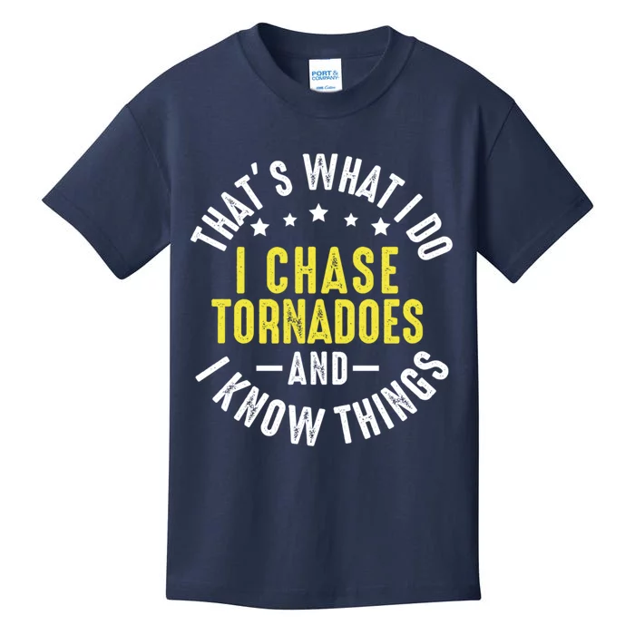 Tornadoes Lover Funny Tornado Chaser Storm Chasing Kids T-Shirt