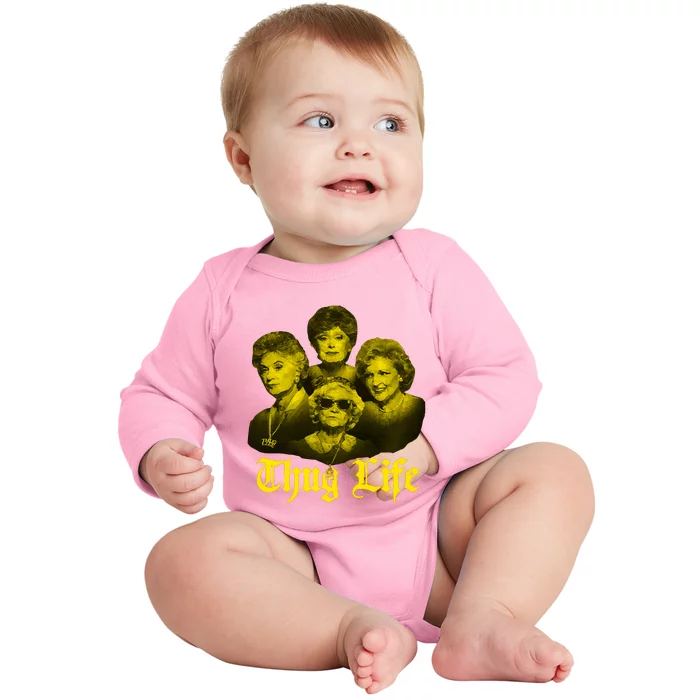 Thug Life Golden Baby Long Sleeve Bodysuit