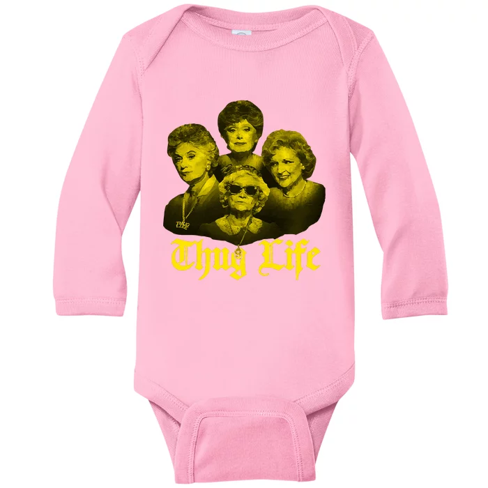 Thug Life Golden Baby Long Sleeve Bodysuit