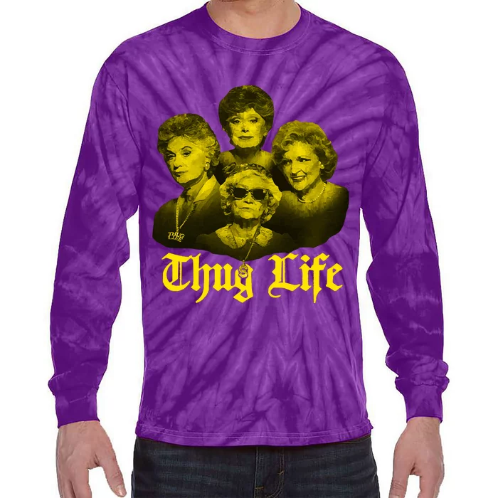 Thug Life Golden Tie-Dye Long Sleeve Shirt