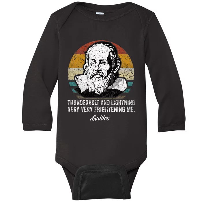 Thunderbolt lightning Galileo philosopher physics astronomy Baby Long Sleeve Bodysuit