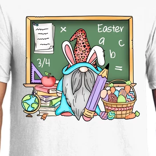 Teacher Life Gnome Bunny Funny Easter Day School Student Gift Idea For Teacher Pajama Set