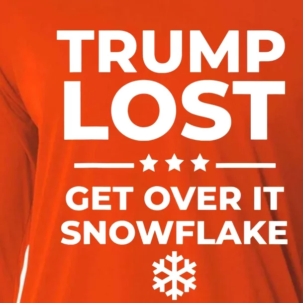 Trump Lost Get Over It Snowflake Funny Pro Joe Anti Trump Cooling Performance Long Sleeve Crew