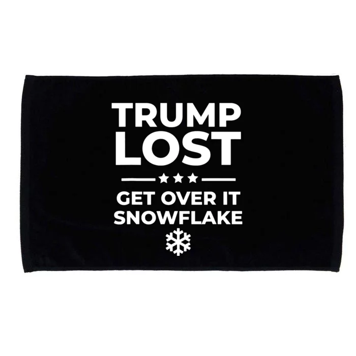 Trump Lost Get Over It Snowflake Funny Pro Joe Anti Trump Microfiber Hand Towel