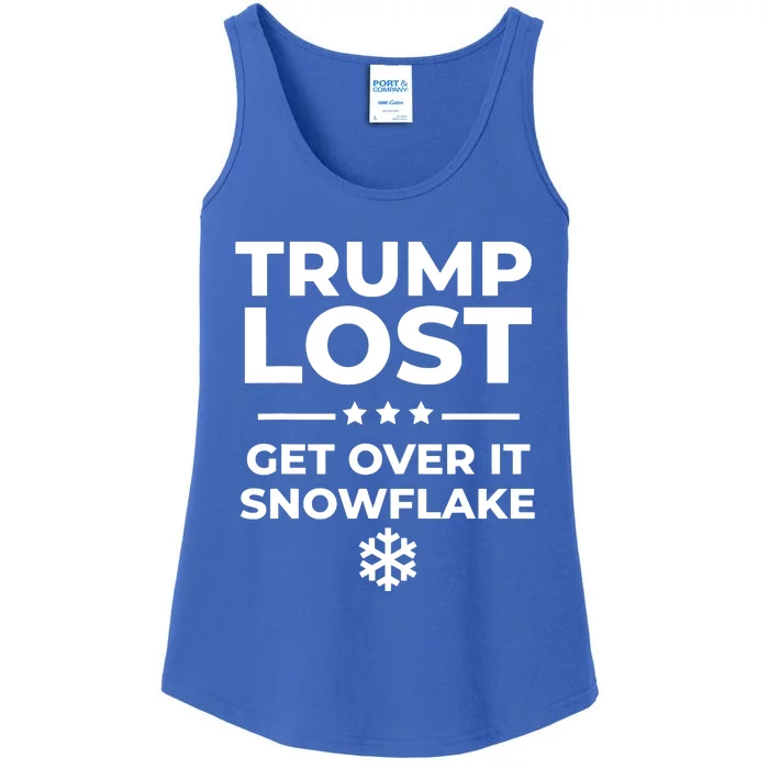 Trump Lost Get Over It Snowflake Funny Pro Joe Anti Trump Ladies Essential Tank