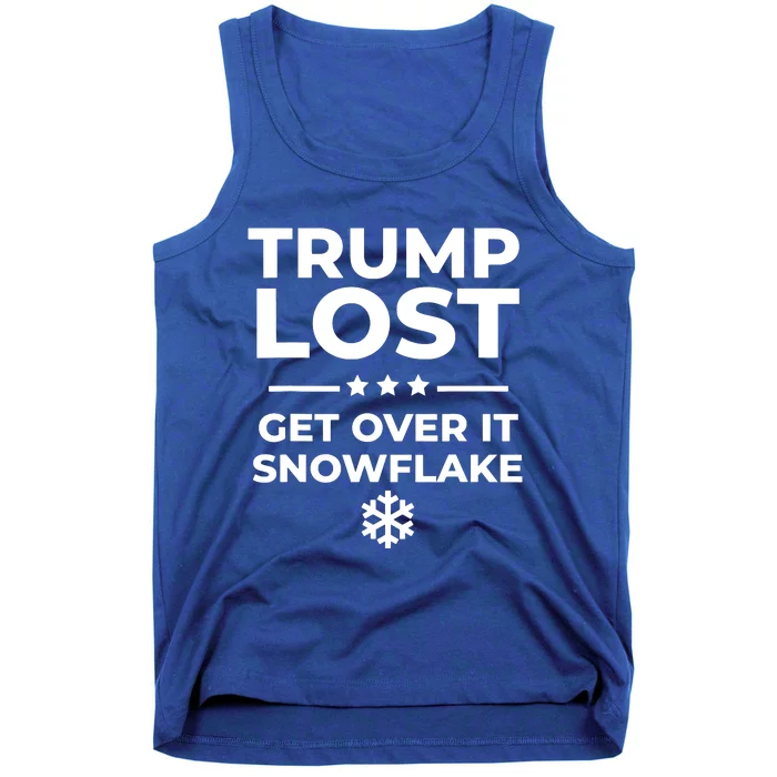 Trump Lost Get Over It Snowflake Funny Pro Joe Anti Trump Tank Top