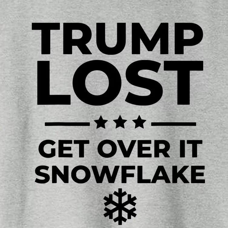 Trump Lost Get Over It Snowflake Funny Pro Joe Anti Trump Women's Crop Top Tee