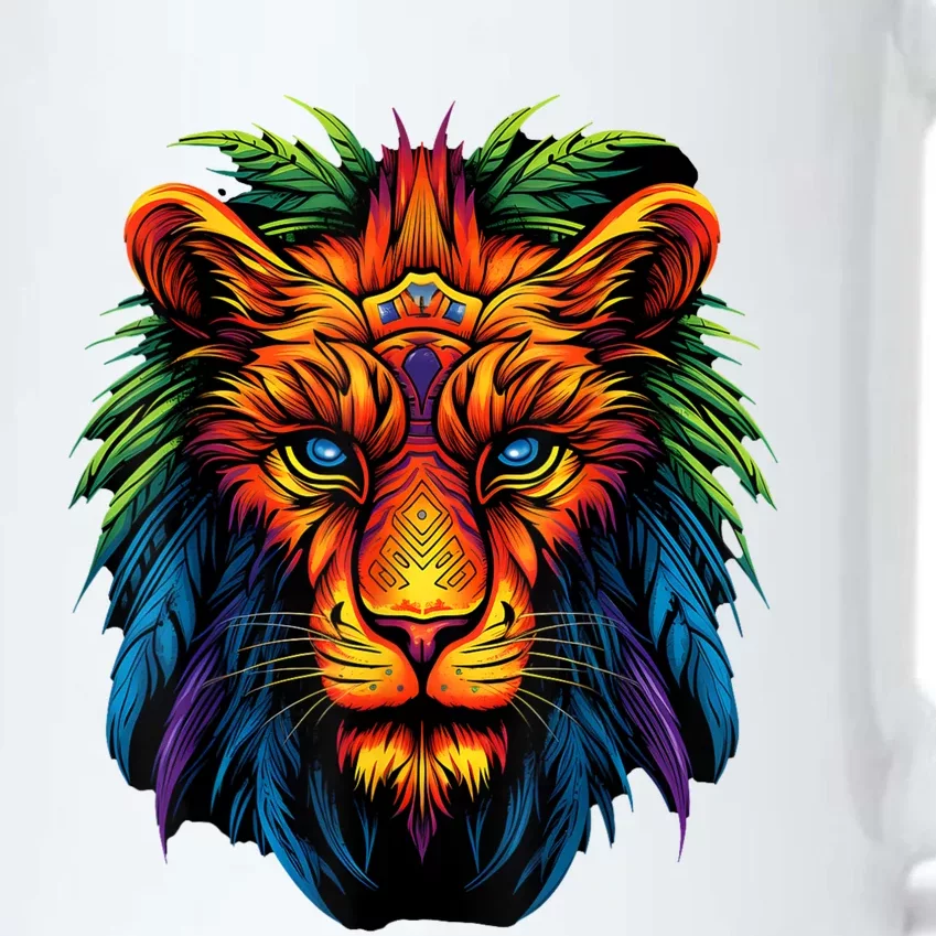 Tribal Lion Graphic Black Color Changing Mug