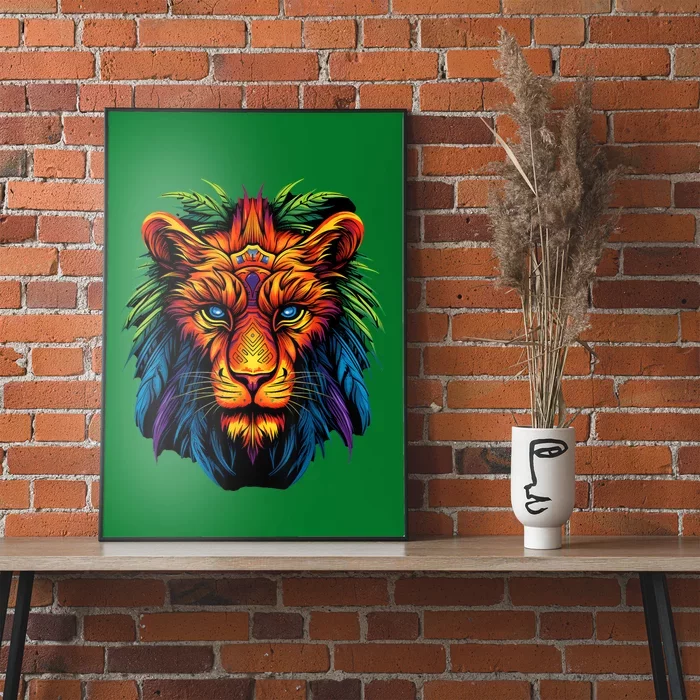 Tribal Lion Graphic Poster