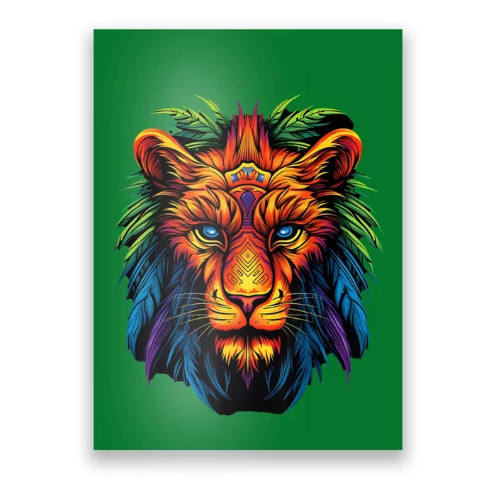 Tribal Lion Graphic Poster