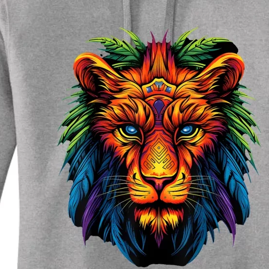 Tribal Lion Graphic Women's Pullover Hoodie