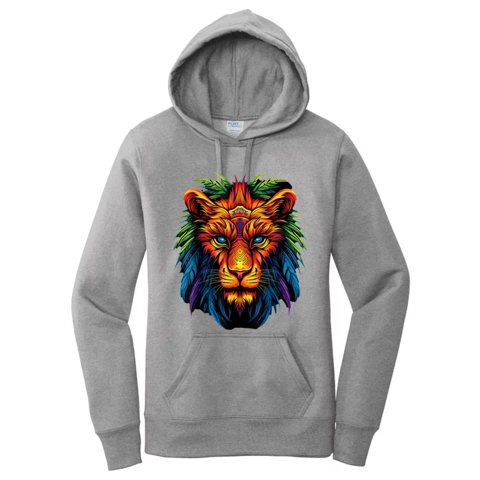 Tribal Lion Graphic Women's Pullover Hoodie