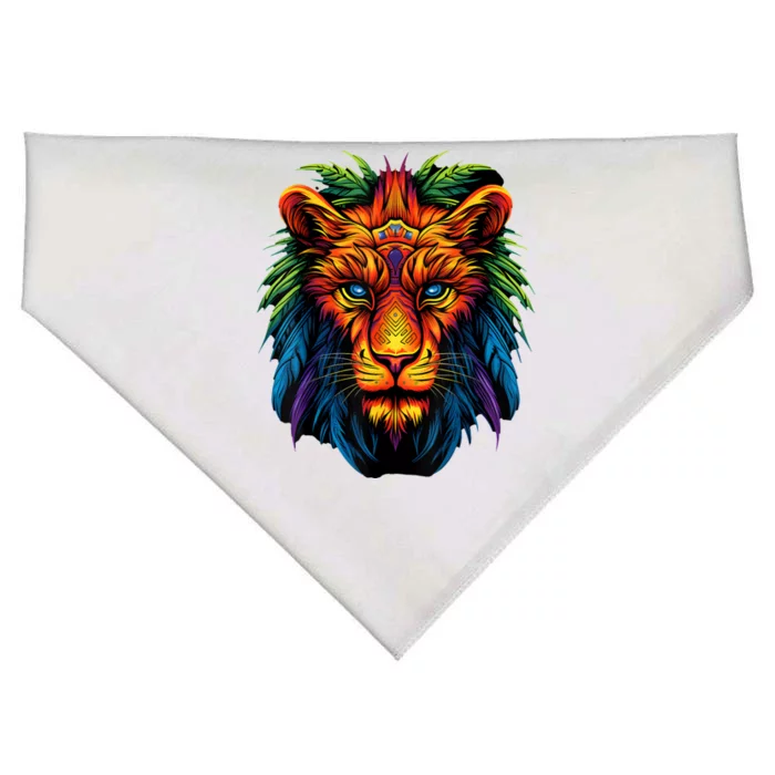 Tribal Lion Graphic USA-Made Doggie Bandana