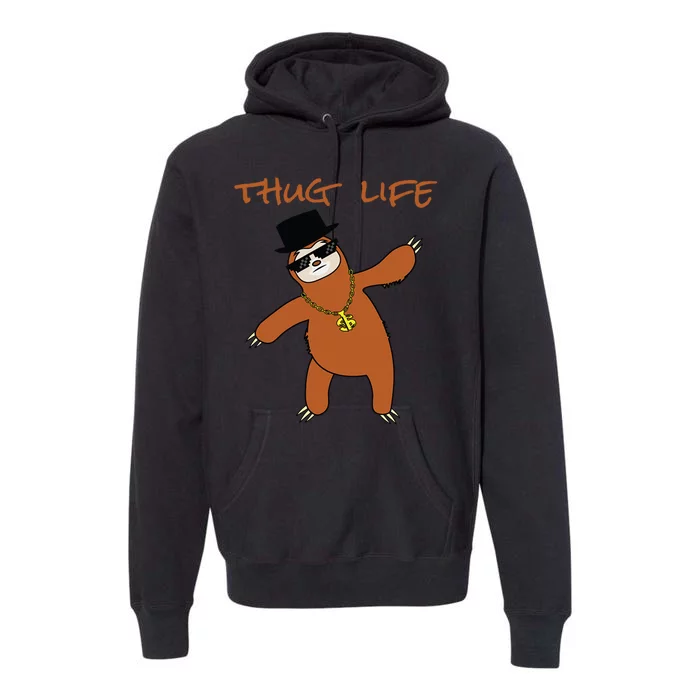 Thug Life Gangsta Sloth Premium Hoodie