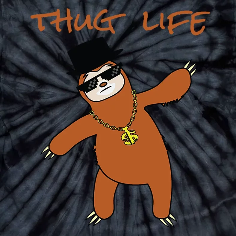 Thug Life Gangsta Sloth Tie-Dye T-Shirt