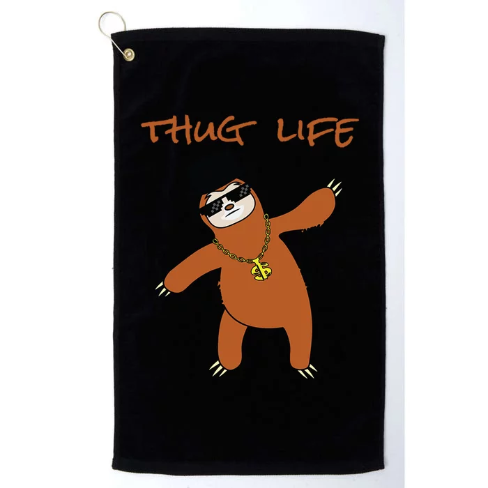 Thug Life Gangsta Sloth Platinum Collection Golf Towel