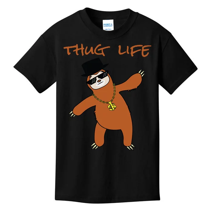 Thug Life Gangsta Sloth Kids T-Shirt