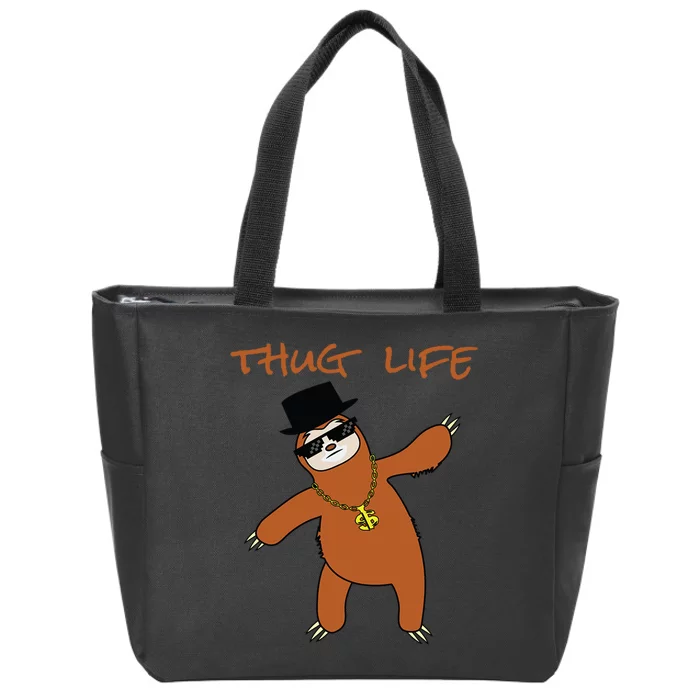 Thug Life Gangsta Sloth Zip Tote Bag