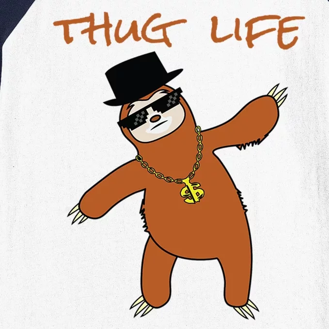 Thug Life Gangsta Sloth Baseball Sleeve Shirt