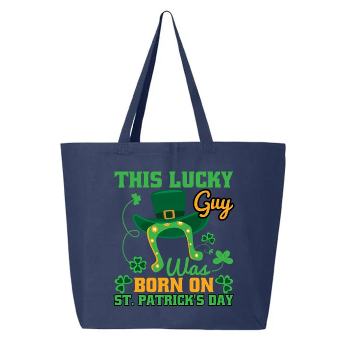 This Lucky Guy Was Born On St Patricks Day Funy Shamrocks 25L Jumbo Tote