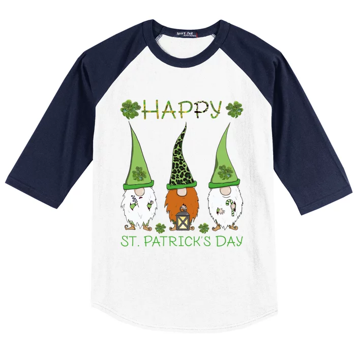 Three Leprechauns Gift Happy Saint Patrick's Day Irish Shamrock Cool Gift Baseball Sleeve Shirt