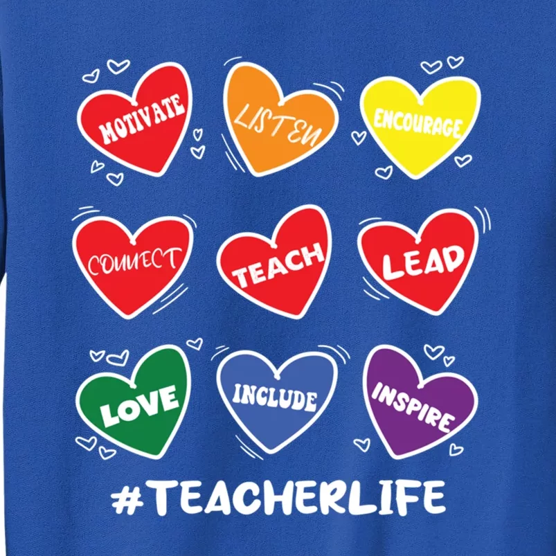 Teacher Life Gay Cool Heart Pride Flag Lgbtq Teaching Gift Tall Sweatshirt