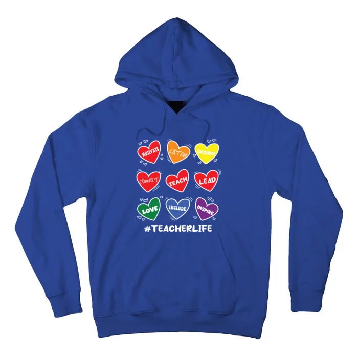 Teacher Life Gay Cool Heart Pride Flag Lgbtq Teaching Gift Tall Hoodie