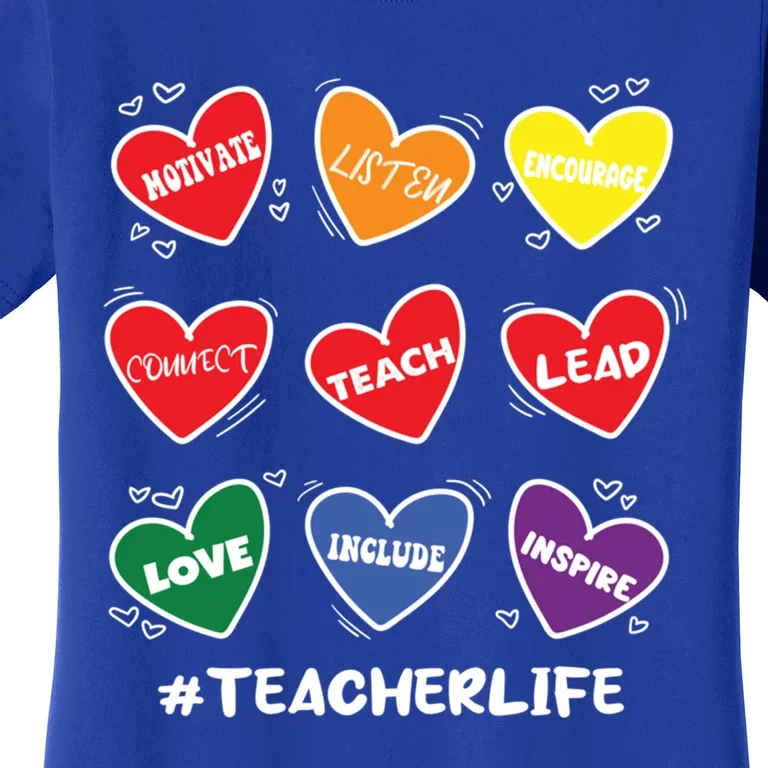 Teacher Life Gay Cool Heart Pride Flag Lgbtq Teaching Gift Women's T-Shirt