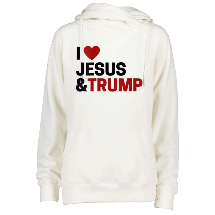 Trump Lover Gift I Love Jesus & Trump Womens Funnel Neck Pullover Hood