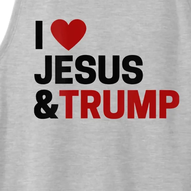 Trump Lover Gift I Love Jesus & Trump Ladies Tri-Blend Wicking Tank