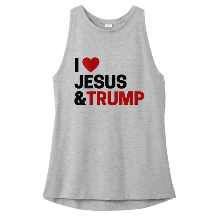 Trump Lover Gift I Love Jesus & Trump Ladies Tri-Blend Wicking Tank